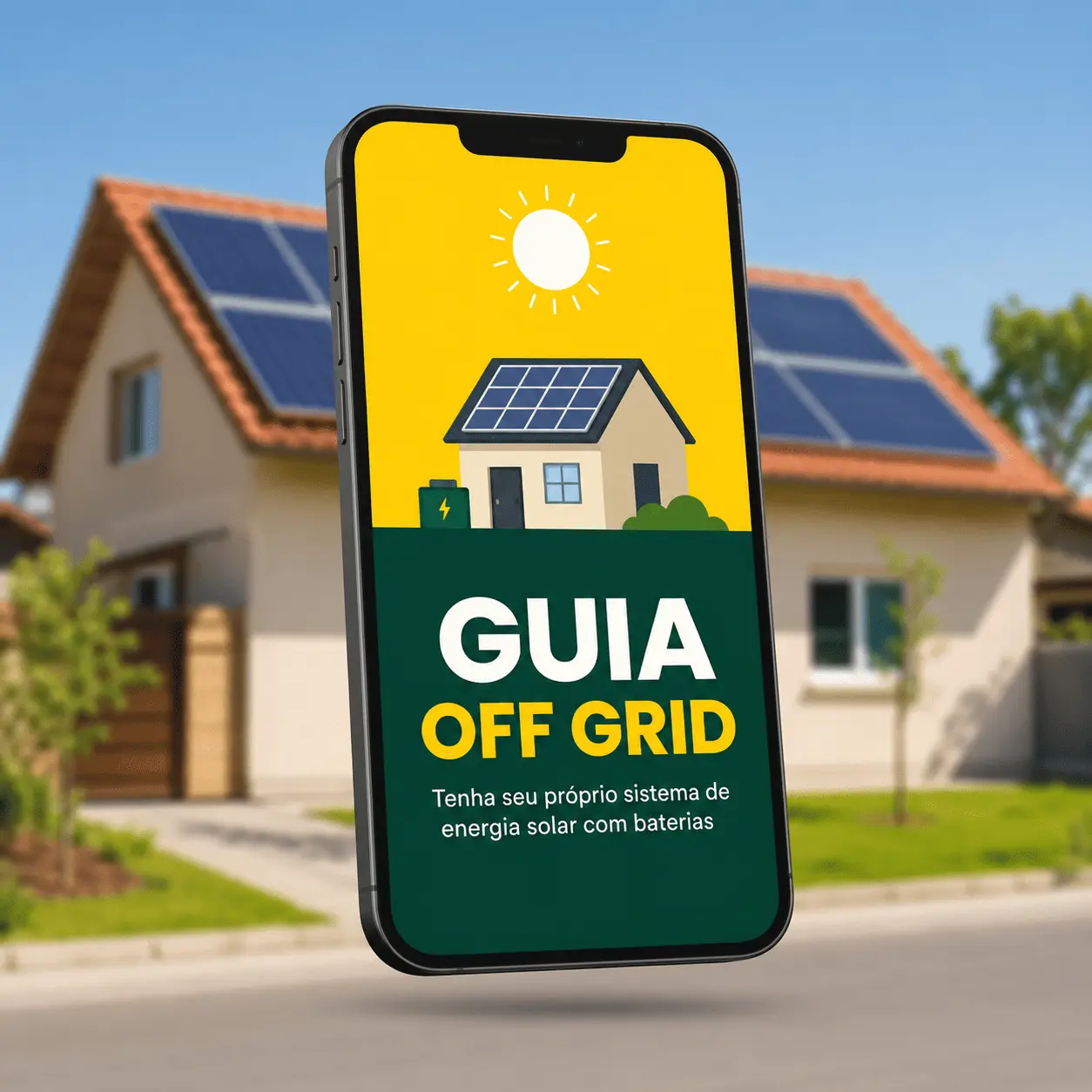 Mockup do guia digital de energia solar residencial